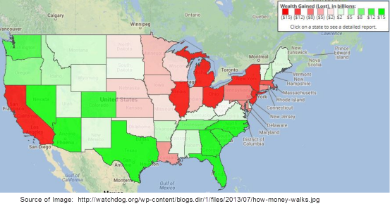 Taxpayers are moving to states with low or no income taxes.