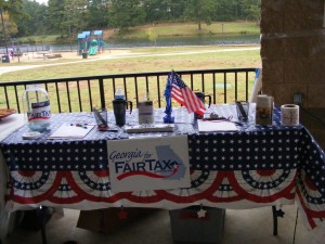 Chili cookoff table